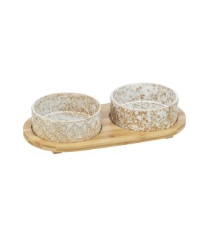 Trixie Miski Ceramiczne z bambusową podstawą 300ml