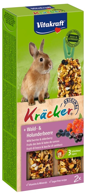 Vitakraft Kracker 2szt. dla królika - owoce leśne, czarny bez