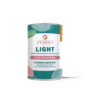 400g - Jeleń z Warzywami - Perro Light - karma mokra monobiałkowa dla psa dorosłego - puszka