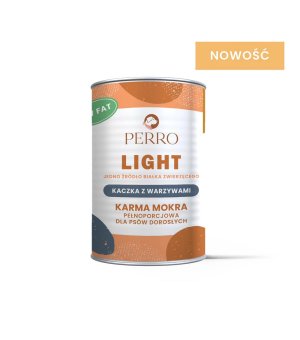 400g - Kaczka z Warzywami - Perro Light - karma mokra monobiałkowa dla psa dorosłego - puszka