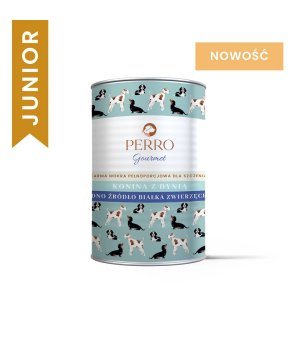 400g - Konina z Dynią - Perro Gourmet - karma mokra dla szczeniąt - puszka