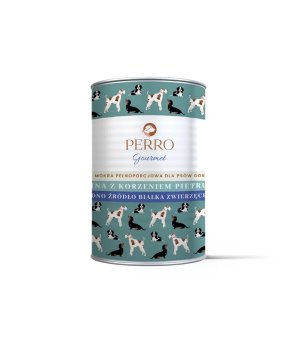 400g - Konina z Korzeniem Pietruszki - Perro Gourmet - karma mokra dla psa dorosłego - puszka