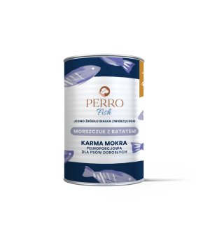 400g - Morszczuk z Batatem - Perro Fish - karma mokra dla psa dorosłego - puszka