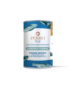 400g - Sardynka z Cukinią - Perro Fish - karma mokra dla psa dorosłego - puszka