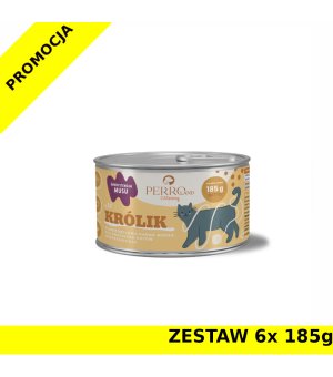 6x 185g - Królik - PERROland CATering - karma mokra dla kotów dorosłych - zestaw