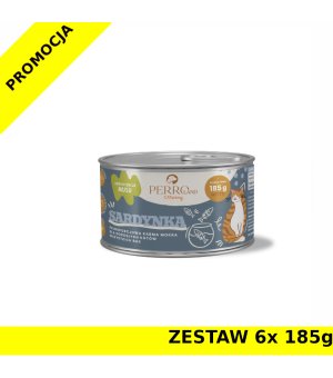 6x 185g - Sardynki - PERROland CATering - karma mokra dla kotów dorosłych - zestaw