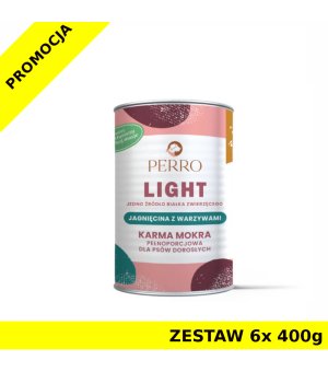 6x 400g - Jagnięcina z Warzywami - Perro Light - karma mokra monobiałkowa dla psa dorosłego - zestaw