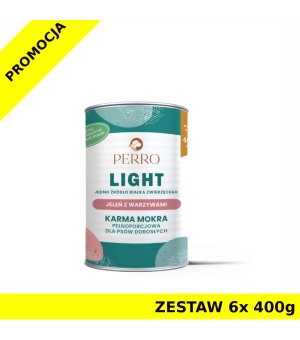 6x 400g - Jeleń z Warzywami - Perro Light - karma mokra monobiałkowa dla psa dorosłego - zestaw