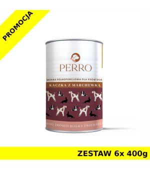 6x 400g - Kaczka z marchewką - Perro - karma mokra dla psów dorosłych - zestaw
