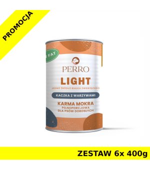 6x 400g - Kaczka z Warzywami - Perro Light - karma mokra monobiałkowa dla psa dorosłego - zestaw