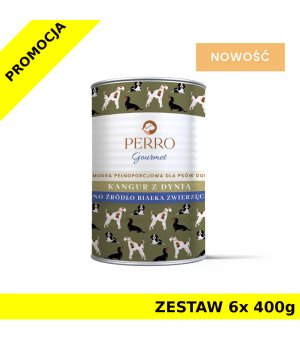 6x 400g - Kangur z Dynią - Perro Gourmet - karma mokra dla psa dorosłego - zestaw