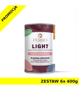 6x 400g - Koza z Warzywami - Perro Light - karma mokra monobiałkowa dla psa dorosłego - zestaw