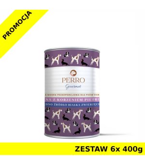 6x 400g - Sarna z Korzeniem Pietruszki - Perro Gourmet - karma mokra dla psa dorosłego - zestaw