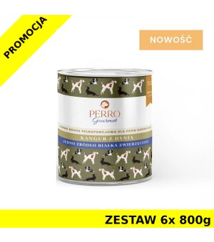 6x 800g - Kangur z Dynią - Perro Gourmet - karma mokra dla psa dorosłego - zestaw