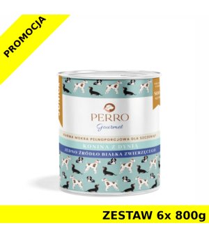6x 800g - Konina z Dynią - szczenięta - Perro Gourmet - karma mokra dla psa - zestaw