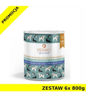 6x 800g - Konina z Korzeniem Pietruszki - Perro Gourmet - karma mokra dla psa dorosłego - zestaw
