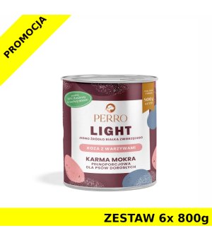 6x 800g - Koza z Warzywami - Perro Light - karma mokra monobiałkowa dla psa dorosłego - zestaw