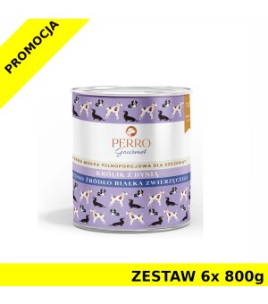 6x 800g - Królik z Dynią - szczenięta - Perro Gourmet - karma mokra dla psa - zestaw