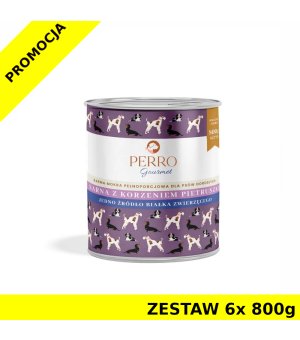 6x 800g - Sarna z Korzeniem Pietruszki - Perro Gourmet - karma mokra dla psa dorosłego - zestaw