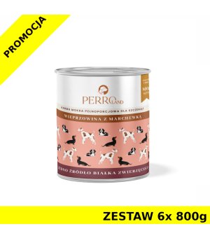 6X 800g - Wieprzowina z marchewką - szczenięta - Perro - karma mokra dla psa - zestaw - NOWA FORMUŁA I GRAMATURA
