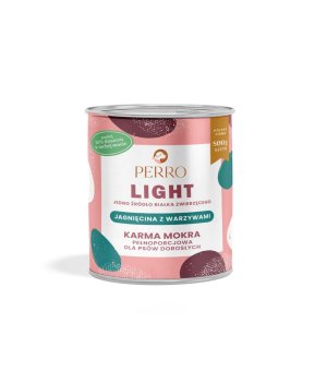 800g - Jagnięcina z Warzywami - Perro Light - karma mokra monobiałkowa dla psa dorosłego - puszka