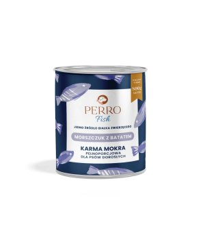 800g - Morszczuk z Batatem - Perro Fish - karma mokra dla psa dorosłego - puszka