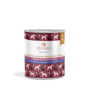 800g - Struś z Cukinią - Perro Gourmet - karma mokra dla psa dorosłego - puszka