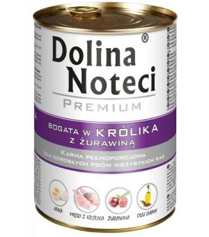 Karma mokra dla psa Dolina Noteci z królikiem i żurawiną - puszka 400g