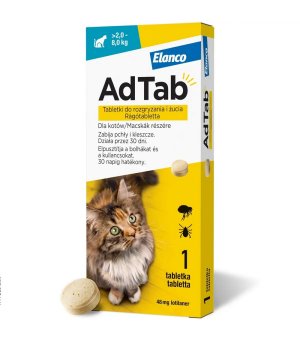 ADTAB CAT tabletka na pchły i kleszcze dla kota 48mg x 1tabl. 2-8kg