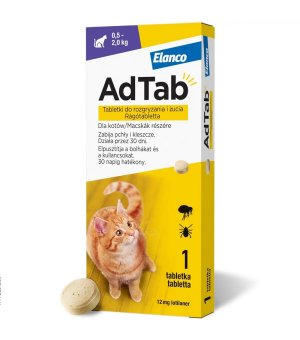 ADTAB CAT tabletka na pchły i kleszcze dla kota 12mg x 1tabl. 0,5-2kg