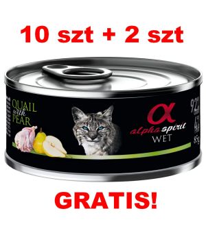 Alpha Spirit - przepiórka z gruszką QUAIL WITH PEAR 85g 10szt+2szt GRATIS