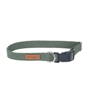 Amiplay Obroża regulowana Cotton S Khaki