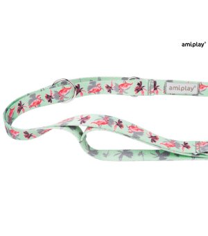 Amiplay Smycz 7in1 BeHappy S 100-200cm Flamingo