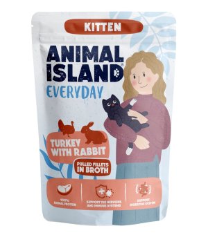 Animal Island Everyday Kitten mokra karma dla kociąt - Indyk z Królikiem w Rosole 85g