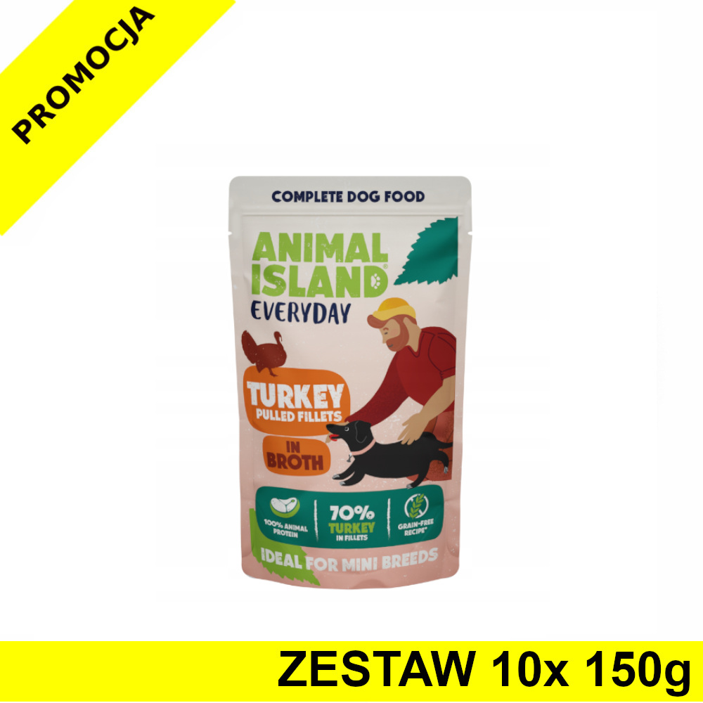 Animal Island Everyday mokra karma dla psa Indyk w rosole ZESTAW 10x 150g