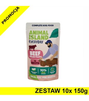  Animal Island Everyday mokra karma dla psa Wołowina w rosole ZESTAW 10x 150g
