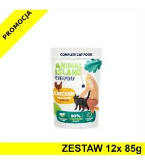 Animal Island Everyday mokra karma dla kota - Kurczak Fileciki w rosole ZESTAW 12x  85g