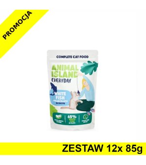 Animal Island Everyday mokra karma dla kota - Biała Ryba w rosole ZESTAW 12x 85g
