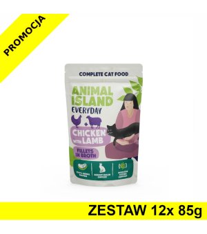 Animal Island Everyday mokra karma dla kota - Kurczak z Jagnięciną w Rosole ZESTAW 12x 85g