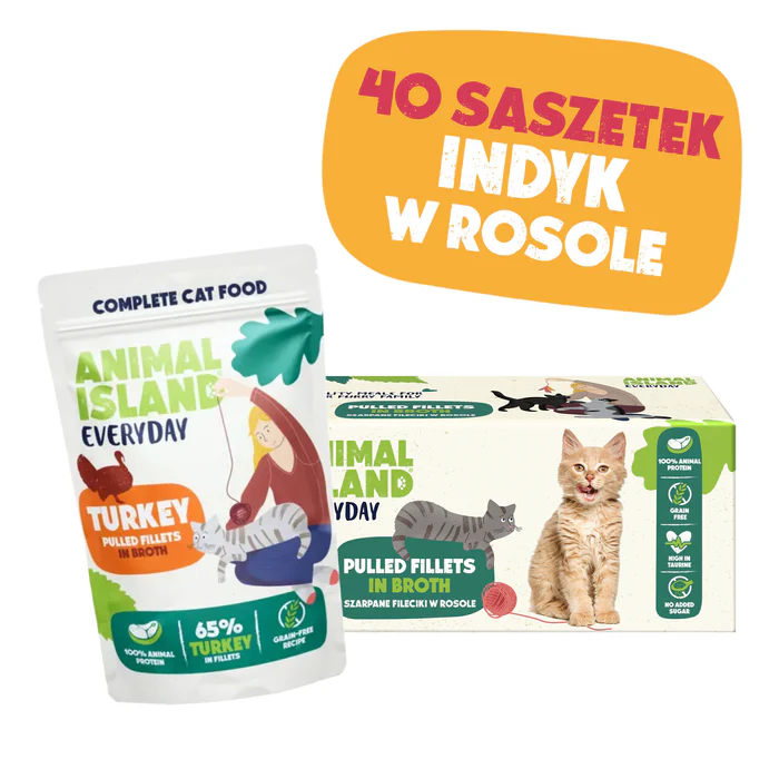 Animal Island Everyday saszetki dla kota Monopak - Indyk 40x 85g
