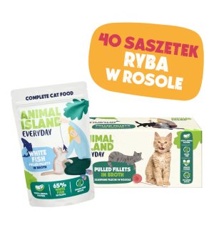 Animal Island Everyday saszetki dla kota Monopak - Biała Ryba 40x 85g