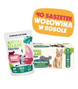 Animal Island Everyday saszetki dla kota Monopak - Wołowina 40x 85g