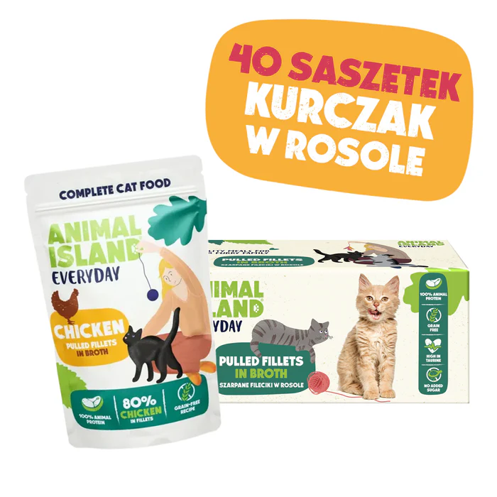 Animal Island Everyday saszetki dla kota Monopak - Kurczak 40x 85g