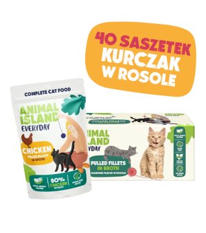 Animal Island Everyday saszetki dla kota Monopak - Kurczak 40x 85g