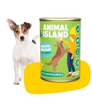 Animal Island karma mokra dla psów dorosłych Bażant z Marchewką 400g
