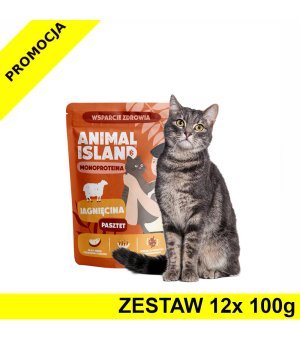 Animal Island Monoproteinowa mokra karma dla kota - Pasztet Jagnięcina ZESTAW 12x 100g