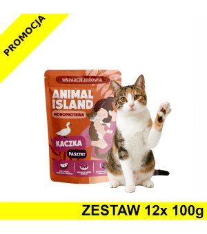 Animal Island Monoproteinowa mokra karma dla kota - Pasztet Kaczka ZESTAW 12x 100g