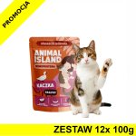 Animal Island Monoproteinowa mokra karma dla kota - Pasztet Kaczka ZESTAW 12x 100g