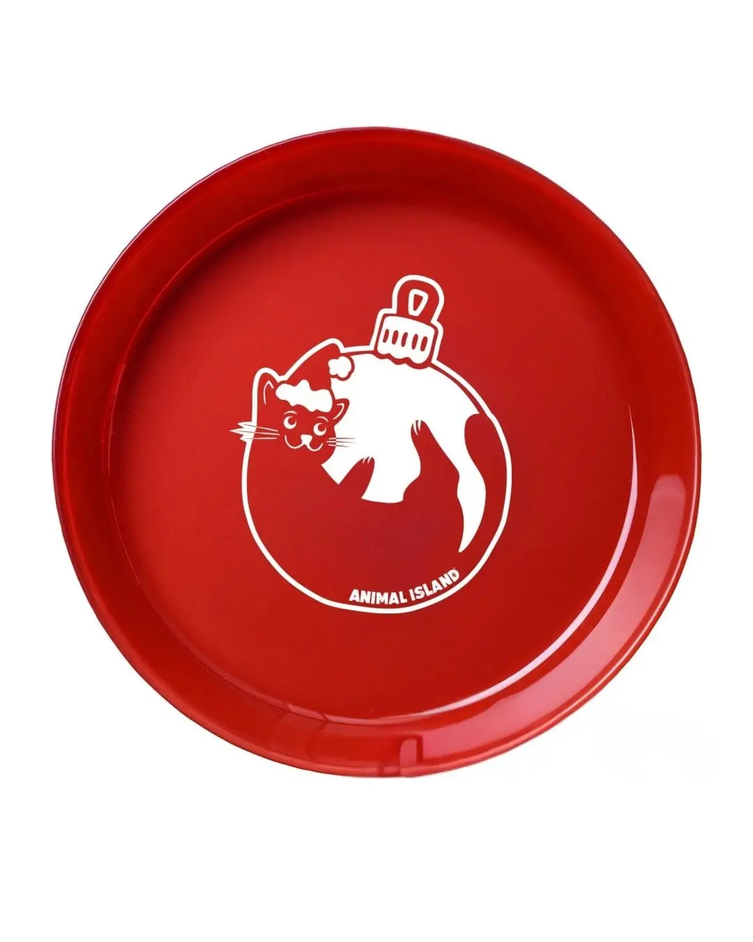 🎄🎁 Animal Island Talerzyk dla kota Świąteczny czerwony 18cm