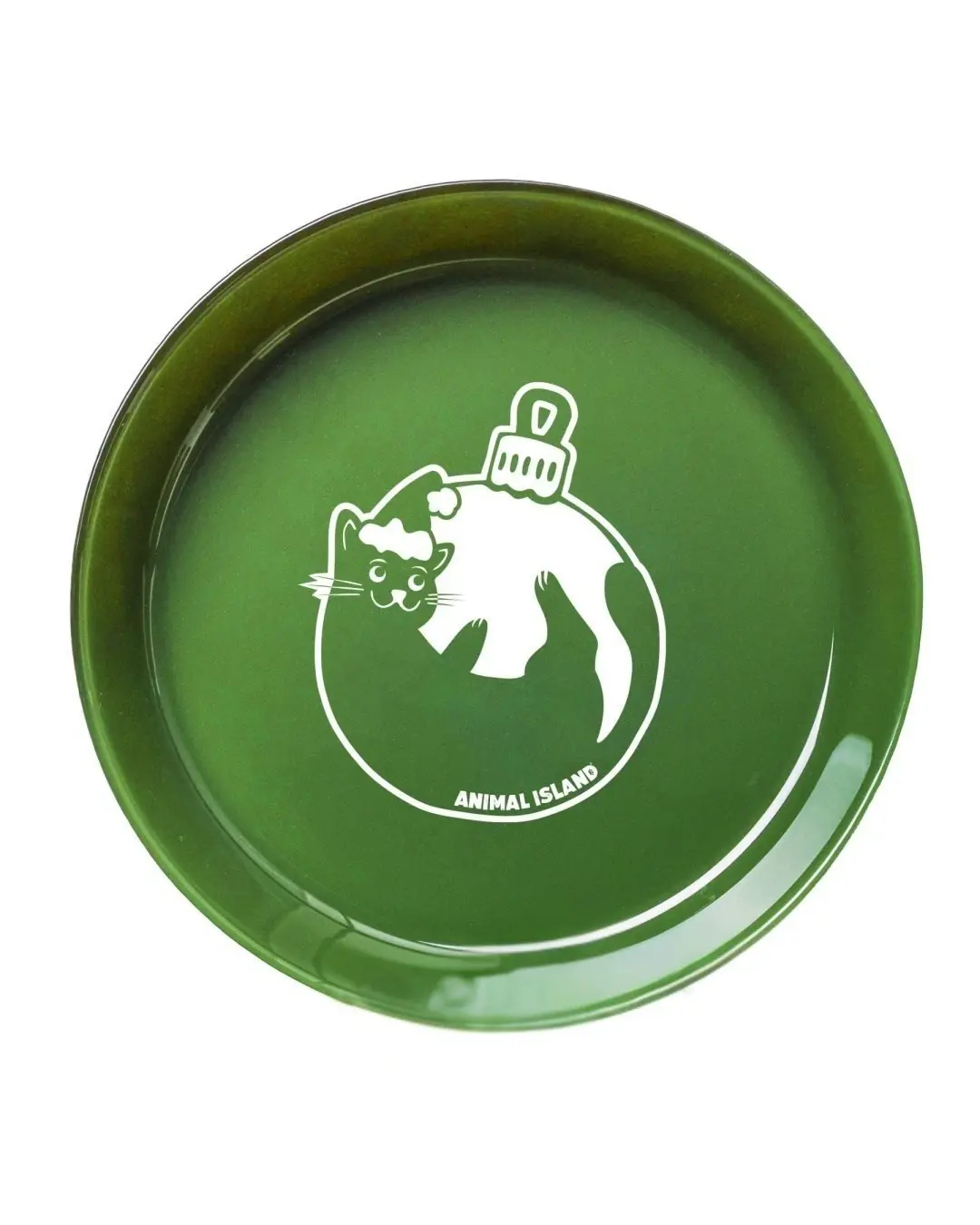🎄🎁 Animal Island Talerzyk dla kota Świąteczny zelony 18cm